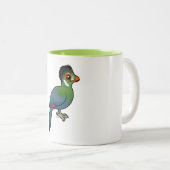 Birdorable Weißer-cheeked Turaco Zweifarbige Tasse (VorderseiteRechts)