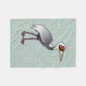 Birdorable Weißer-naped Kran Fleecedecke (Vorderseite (Horizontal))