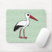 Birdorable weißer Storch Mousepad (Mit Mouse)