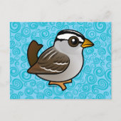 Birdorable Weißkrone Postkarte (Vorderseite)