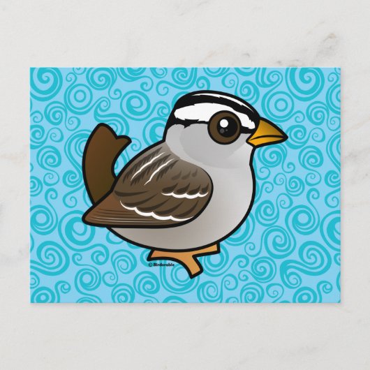 Birdorable Weißkrone Postkarte (Vorderseite)
