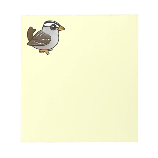 Birdorable Weißkronenammer Notizblock (Vorderseite)