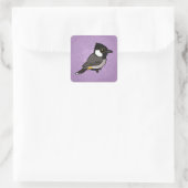 Birdorable Weißohrbülbül Quadratischer Aufkleber (Tasche)