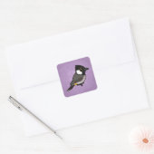 Birdorable Weißohrbülbül Quadratischer Aufkleber (Umschlag)