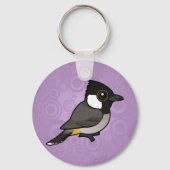 Birdorable Weißohrbülbül Schlüsselanhänger (Vorderseite)