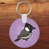 Birdorable Weißohrbülbül Schlüsselanhänger (Vorderseite)