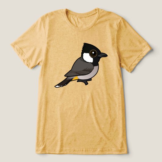 Birdorable Weißohrbülbül Tri-Blend Shirt (Design Vorderseite)