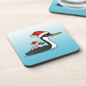 Birdorable Western Grebe Santa Getränkeuntersetzer (Linke Seite)