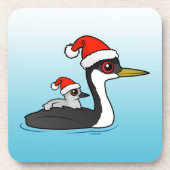 Birdorable Western Grebe Santa Getränkeuntersetzer (Vorderseite)