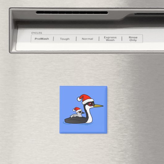 Birdorable Western Grebe Santa Magnet (In Situ (Geschirrspüler))