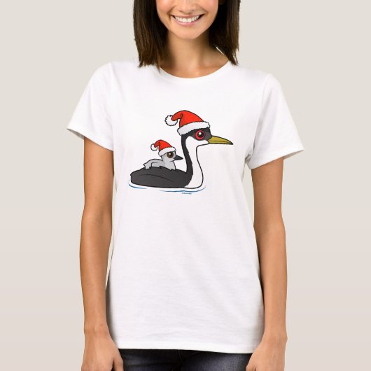 Birdorable Western Grebe Santa T-Shirt (Vorderseite)