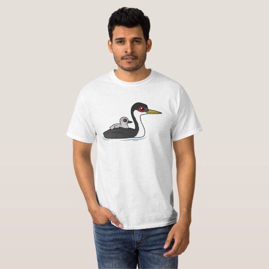 Birdorable WesternGrebe mit Baby T-Shirt (Vorne ganz)
