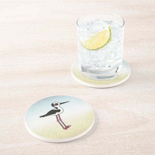 Birdorable White-Backed Stilt Getränkeuntersetzer (Seite)