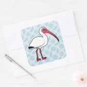 Birdorable White Ibis Quadratischer Aufkleber (Umschlag)