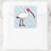 Birdorable White Ibis Quadratischer Aufkleber (Tasche)