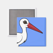 Birdorable White Storch Magnet (Vorderseite/Rückseite)
