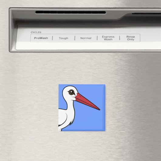 Birdorable White Storch Magnet (In Situ (Geschirrspüler))