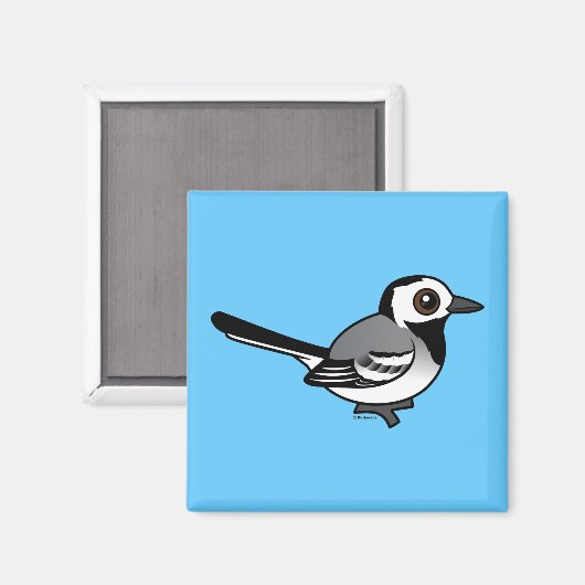Birdorable White Wagtail Magnet (Vorderseite/Rückseite)
