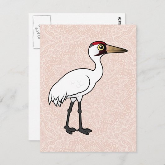 Birdorable Whooping Crane Postkarte (Vorne/Hinten)