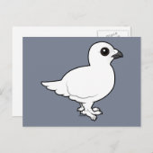Birdorable Willow Ptarmigan, Winter Postkarte (Vorne/Hinten)