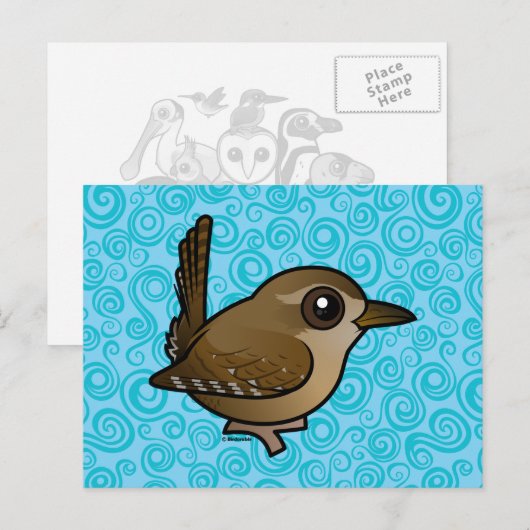 Birdorable Winter Wren Postkarte (Vorne/Hinten)
