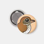 Birdorable Wood Thrush Magnet (Vorderseite/Rückseite)