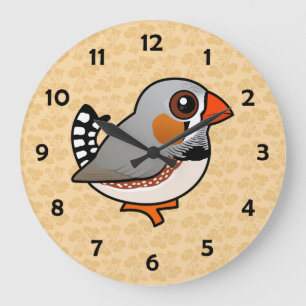 Birdorable Zebra Finch Große Wanduhr