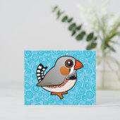 Birdorable Zebra Finch Postkarte (Stehend Vorderseite)