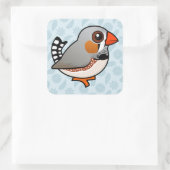 Birdorable Zebra Finch Quadratischer Aufkleber (Tasche)