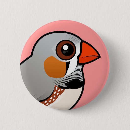 Birdorable Zebra-Fink Button (Vorderseite)