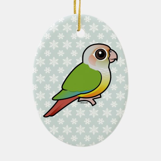 Birdorable Zimt Grünes-cheeked Conure Keramikornament (Hinten)