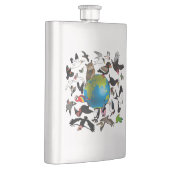 Birdorables auf der ganzen Welt Flachmann (Rechts)