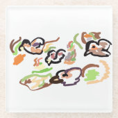 Birds and autumn glasuntersetzer (Vorderseite)