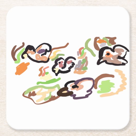 Birds and autumn rechteckiger pappuntersetzer (Vorderseite)