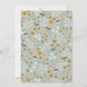 Birds and Bees Floral Baby Shower  Einladung (Rückseite)