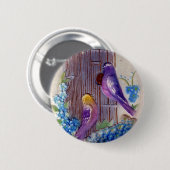 Birds and Bird House Birthday Button (Vorne & Hinten)