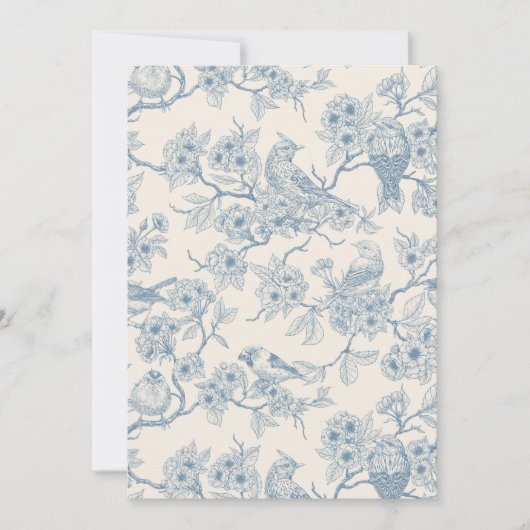 Birds and cherry blossom in blue and off white (Vorderseite)