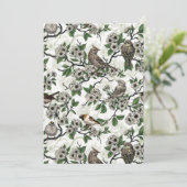 Birds and cherry blossom on white (Stehend Vorderseite)