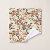 Birds and Flowers Towel Fall Gift for Their Nest Badhandtuch Set (Waschlappen)