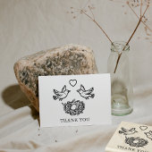 Birds and Nest Baby Shower Thank You Gummistempel