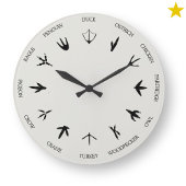 Birds Animal Tracks Footprints Identification Große Wanduhr