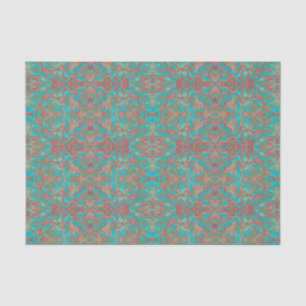 Birds Arabesque Bohemisch Boho Türkis Rotes Grün Seidenpapier