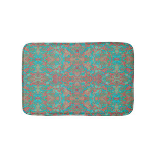 Birds Arabesque Bohemisch Boho Türkise Muster Badematte