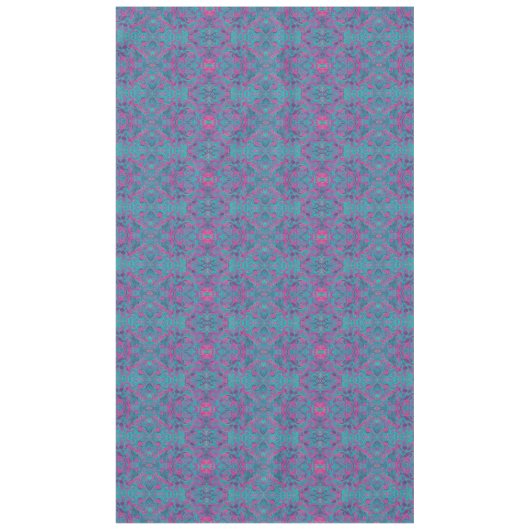 Birds Arabesque Bohemisch Türkis Lila Fuchsia Tischdecke (Vorderseite)