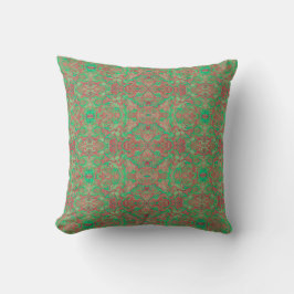 Birds Arabesque Oriental Bohemisch Boho Red Green Kissen