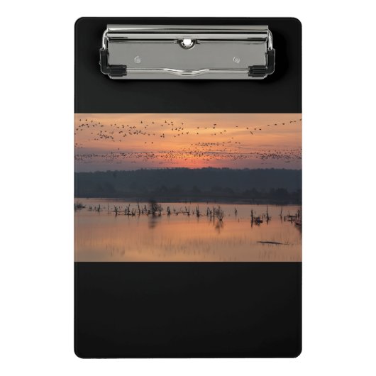 Birds at sunrise mini klemmbrett (Vorderseite)