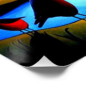Birds at sunset 1 poster (Ecke)