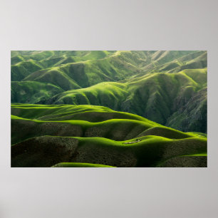 BIRD'S AUGENFOTOGRAPH DER GRÜNEN BERGE POSTER