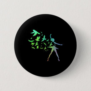 Birds Ballerina Silhouette Ballett Tanz Button
