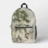 Birds Bamboo Asiatisch Japanisch Vintag Bedruckter Rucksack (Vorderseite)